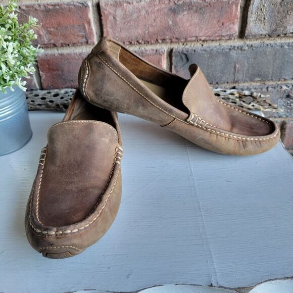 Cole Haan Somerset Men's Shoes Brown Leather Moc Toe Venetian Slip On Loafers - Picture 8 of 15